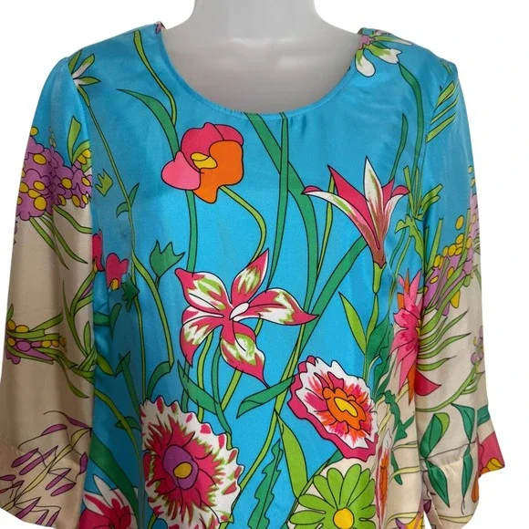 julie brown livie dress JB by Julie Brown Orange Pink Black Retro LiviePrinted Shift Dress M